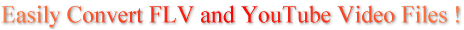 Easily Convert FLV and YouTube Video Files !